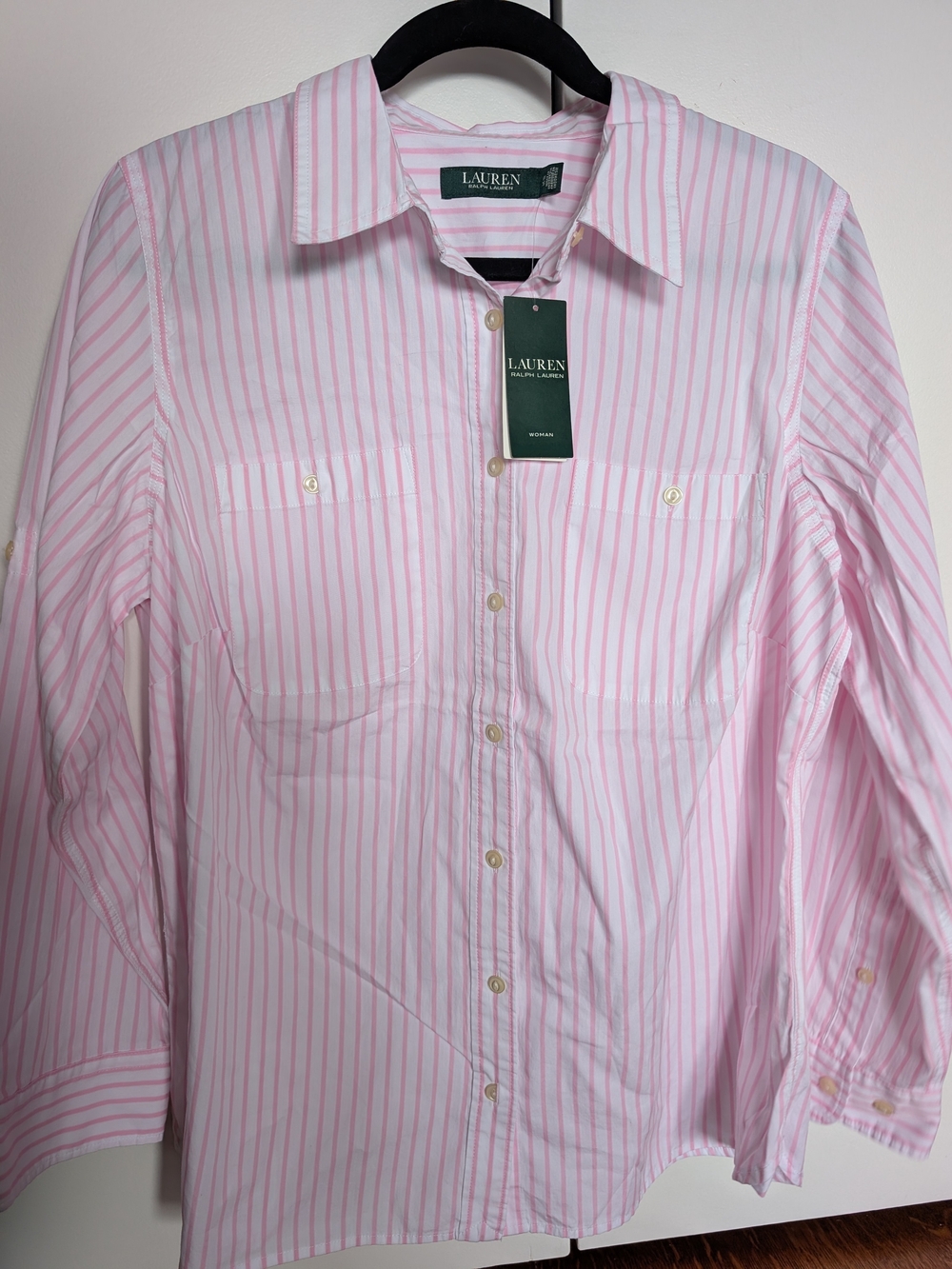 Lauren Ralph Lauren Pink Stripe Button-Down Shirt Women's Size 1X